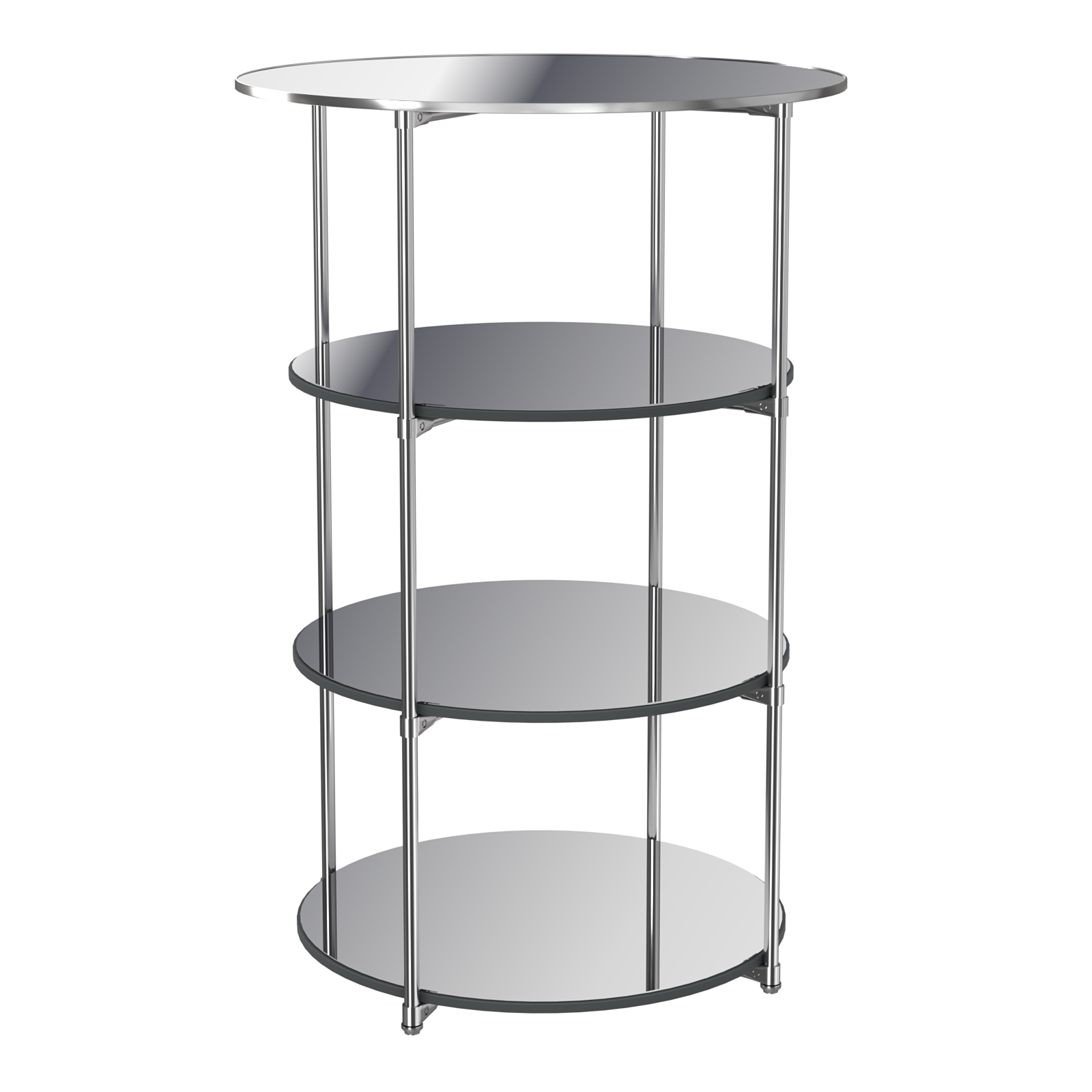 Торговые стенды СФЕРА с полками №4 (с тремя зеркальными полками) Антрацит