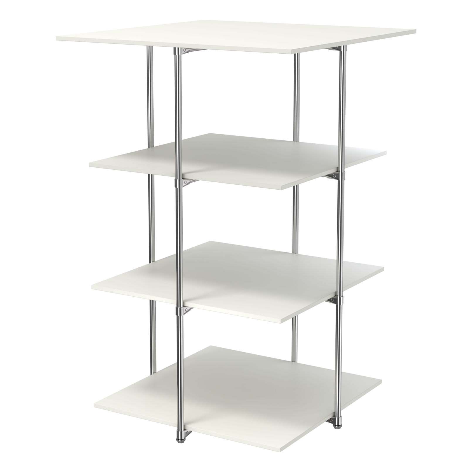 Торговый стенд Экспозиция с полками №3 (с тремя полками ДСП 16мм) Белый