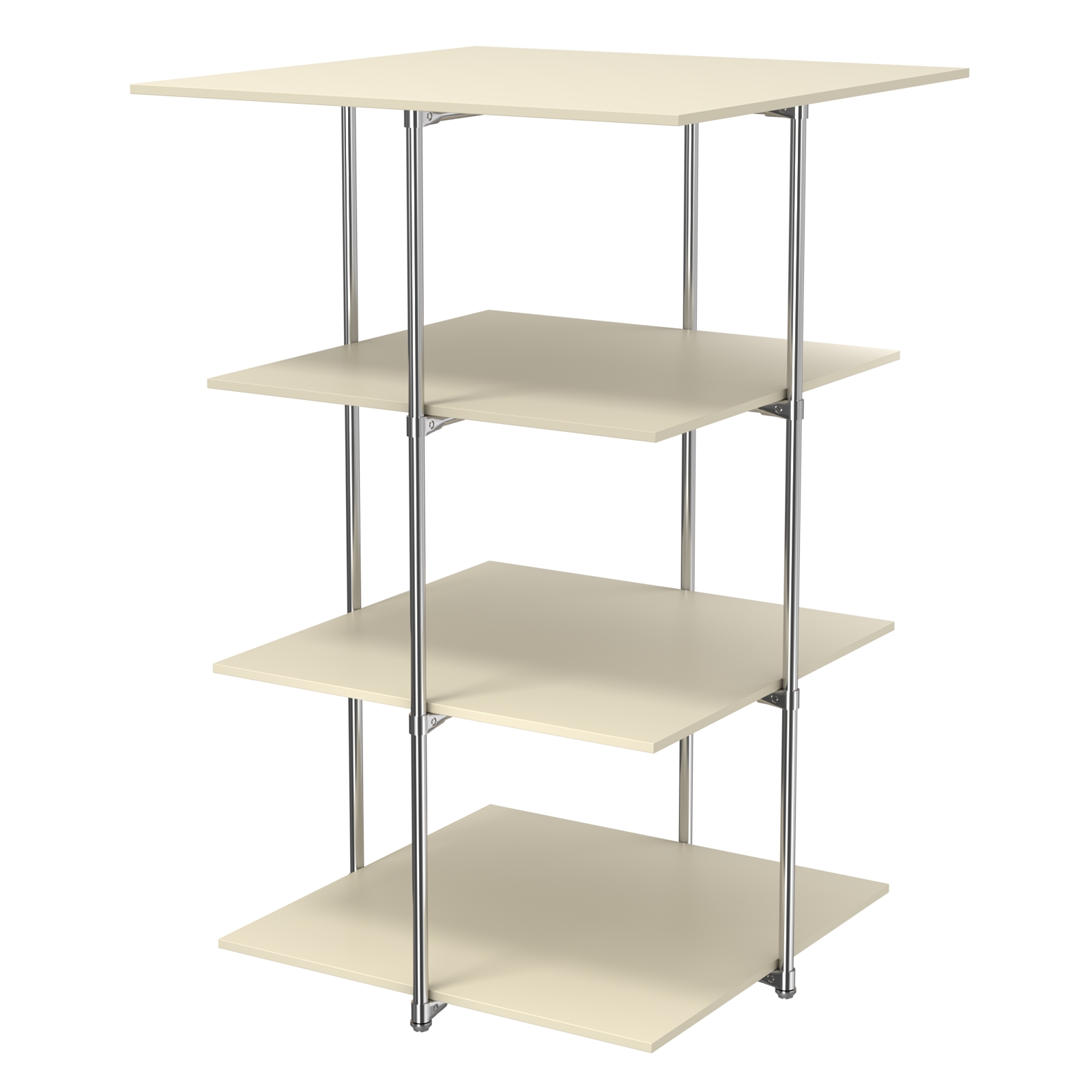 Торговый стенд Экспозиция с полками №3 (с тремя полками ДСП 16мм) Крем Вайс