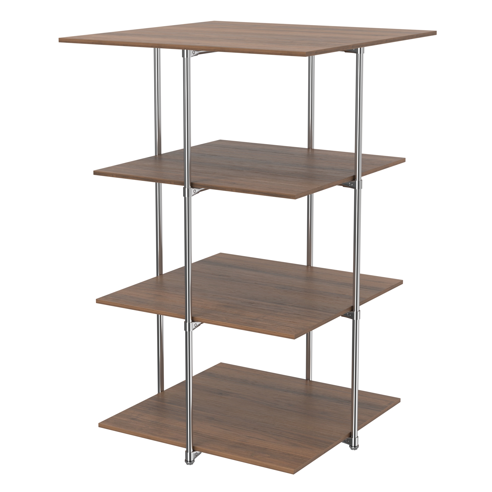 Торговый стенд Экспозиция с полками №3 (с тремя полками ДСП 16мм) Орех