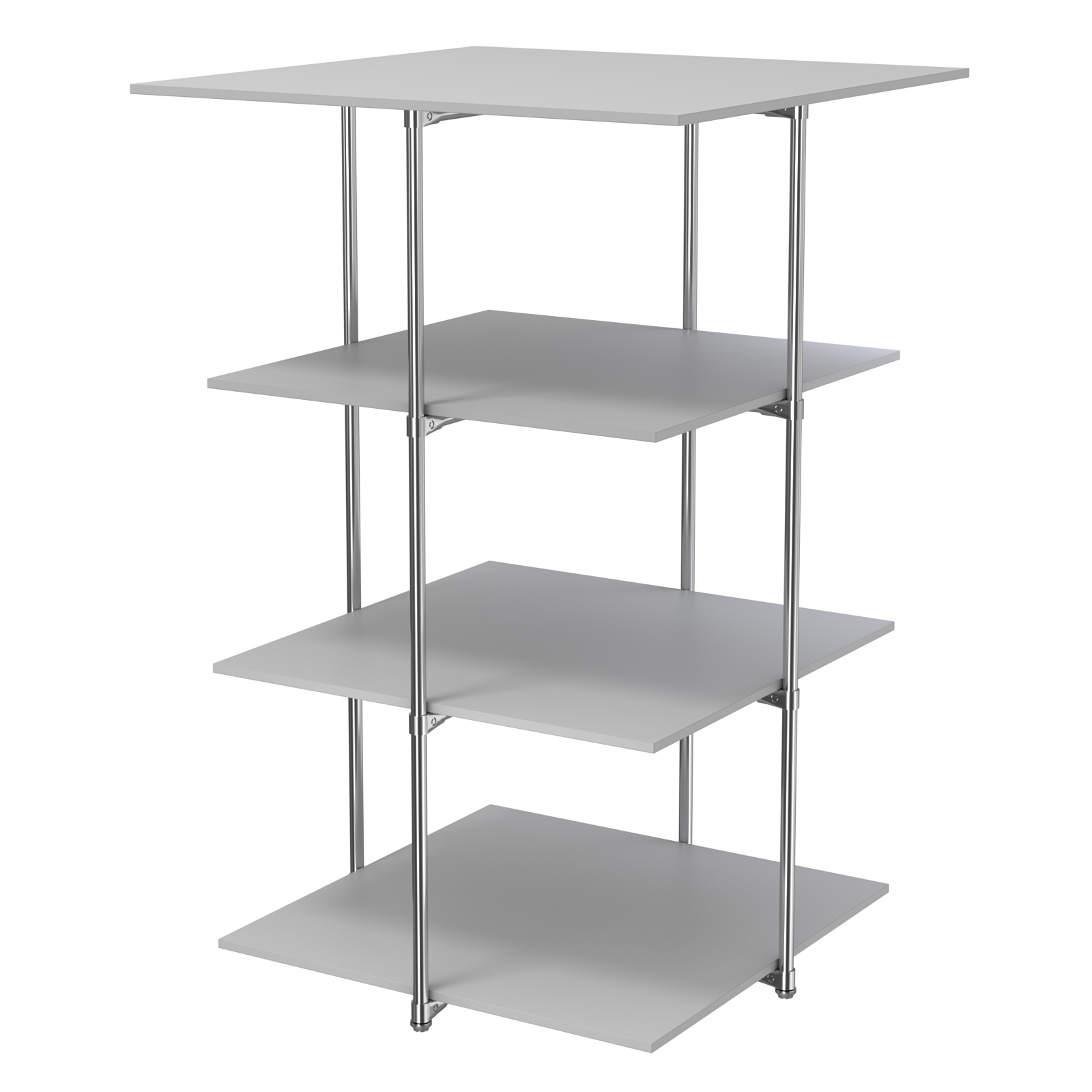 Торговый стенд Экспозиция с полками №3 (с тремя полками ДСП 16мм) Серый