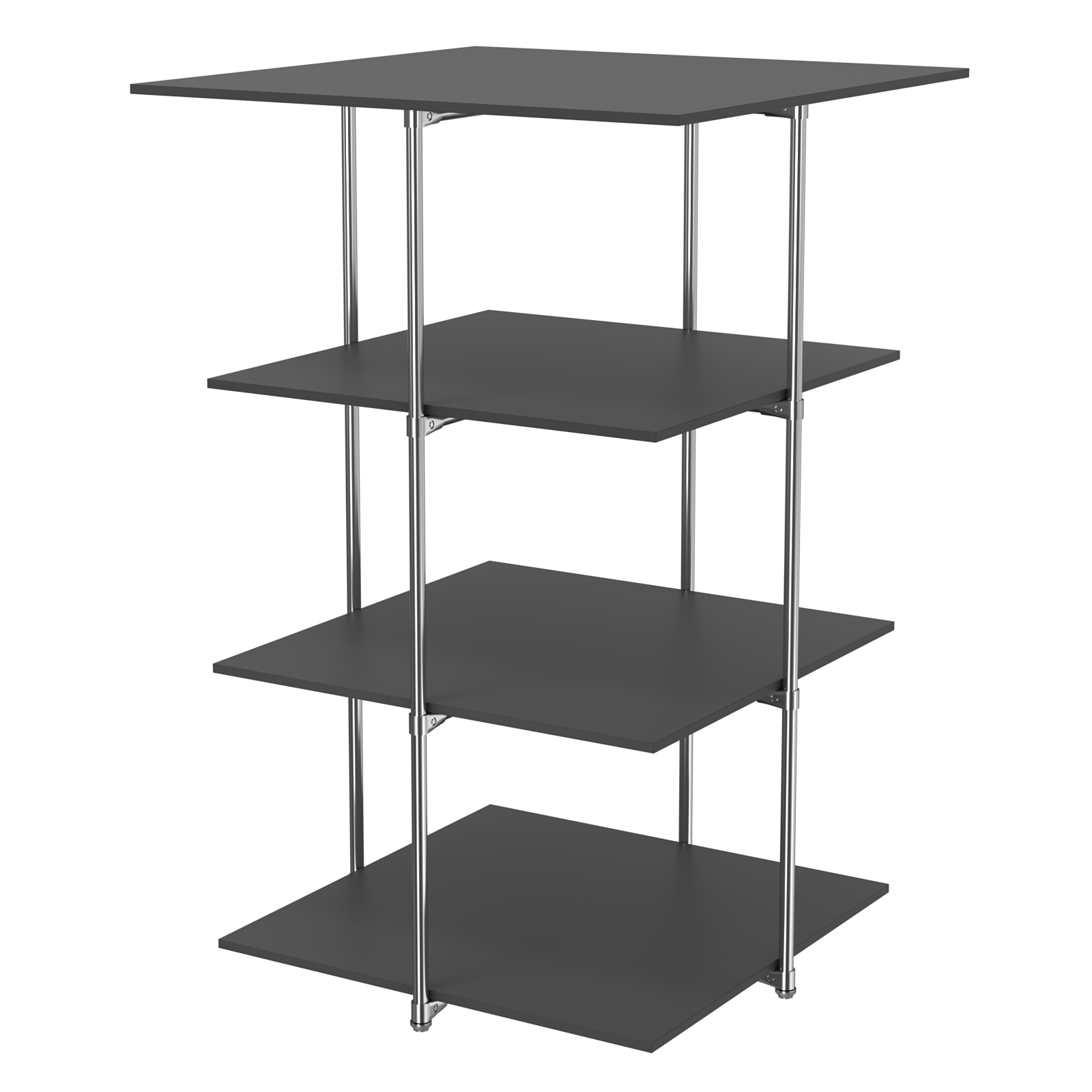 Торговый стенд Экспозиция с полками №3 (с тремя полками ДСП 16мм) Черный