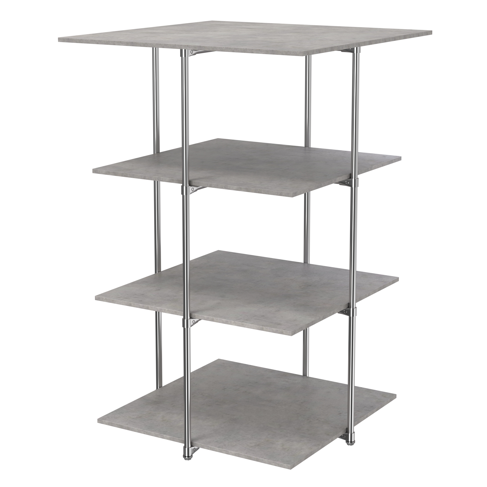 Торговый стенд Экспозиция с полками №3 (с тремя полками ДСП 16мм) Бетон Чикаго светло-серый F186 ST9