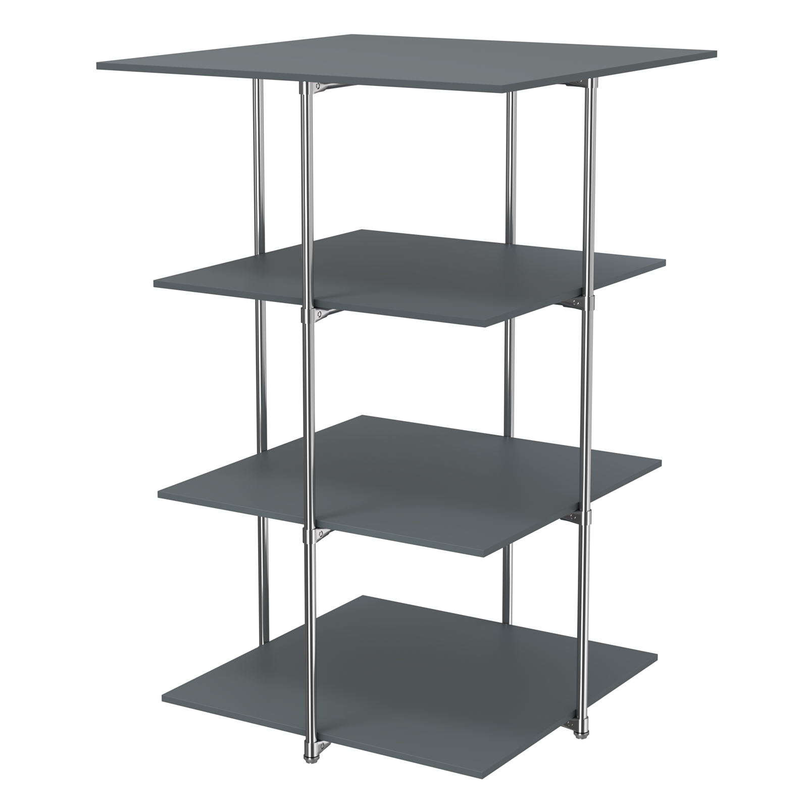 Торговый стенд Экспозиция с полками №3 (с тремя полками ДСП 16мм) Темно-Серый