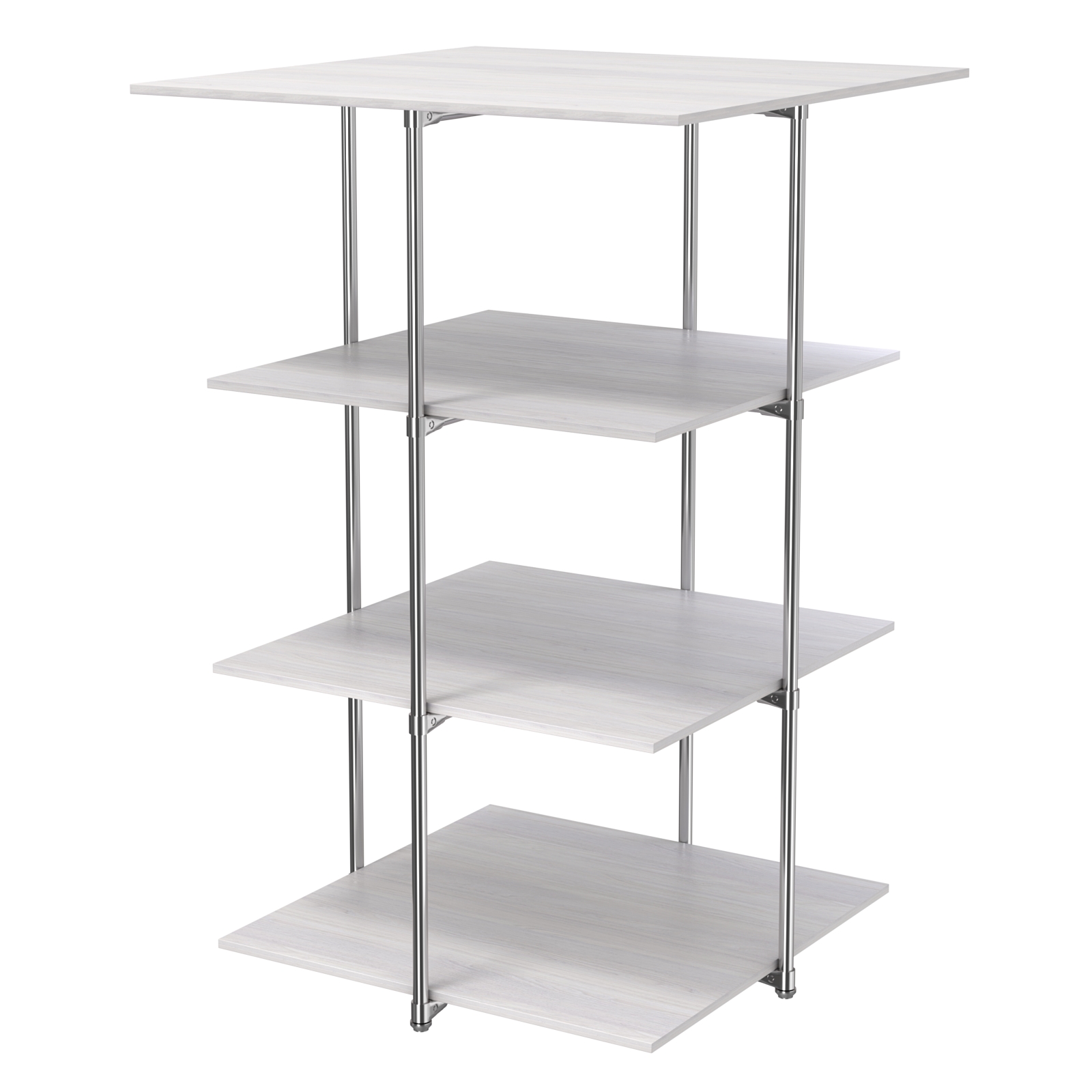 Торговый стенд Экспозиция с полками №3 (с тремя полками ДСП 16мм) Ясень Анкор светлый