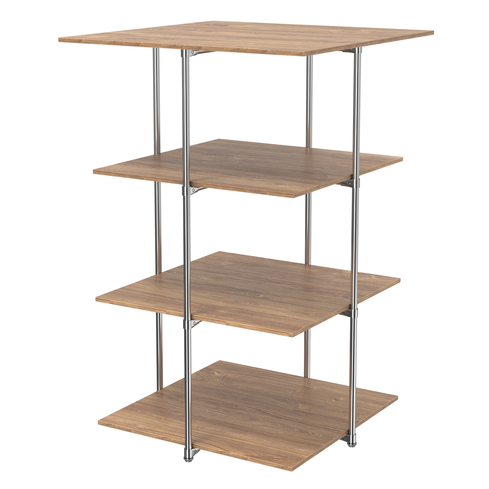 Торговый стенд Экспозиция с полками №3 (с тремя полками ДСП 16мм) Дуб Канзас коричневый