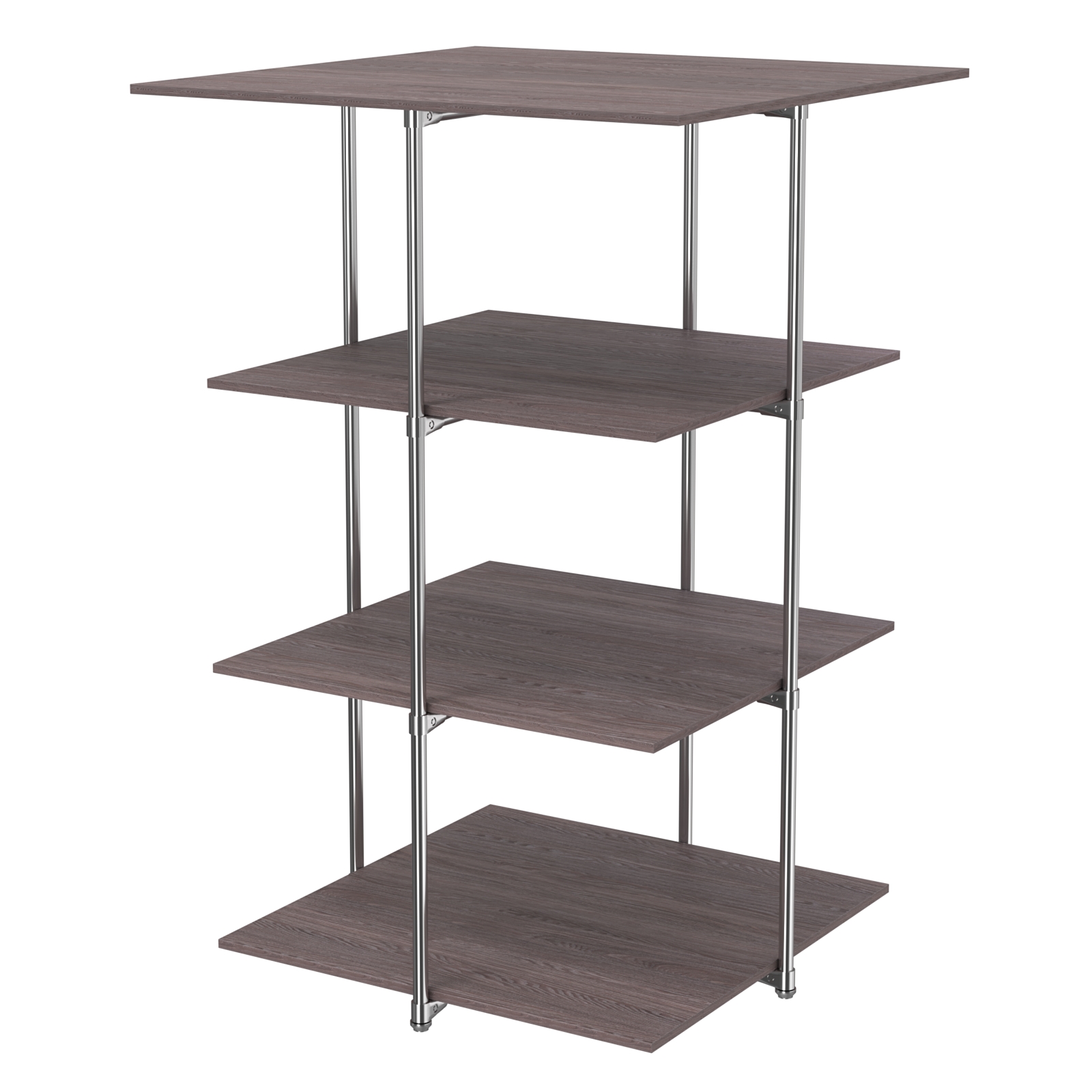 Торговый стенд Экспозиция с полками №3 (с тремя полками ДСП 16мм) Ясень Анкор темный