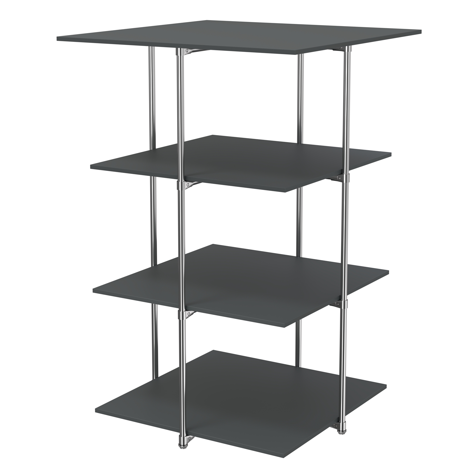 Торговый стенд Экспозиция с полками №3 (с тремя полками ДСП 16мм) Антрацит