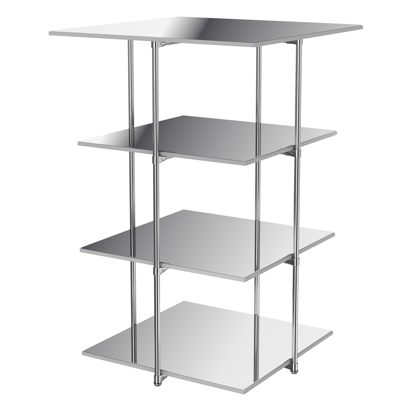 Торговый стенд Экспозиция с полками №4 (с тремя зеркальными полками) Серый