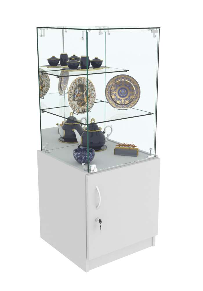 Пристенный торговый прилавок Зеркало №131 (закрытый) Серый