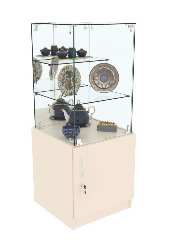 Пристенный торговый прилавок Зеркало №131 (закрытый) Крем Вайс