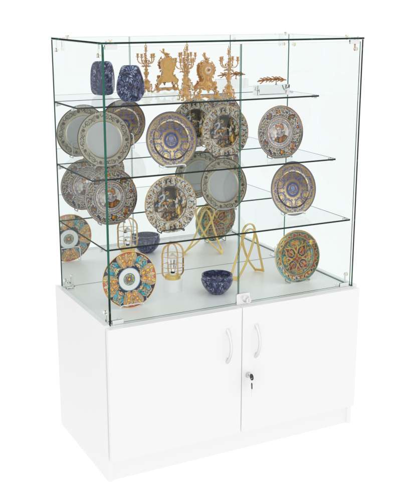 Торговый выставочный прилавок Зеркало №301 (закрытый) Белый