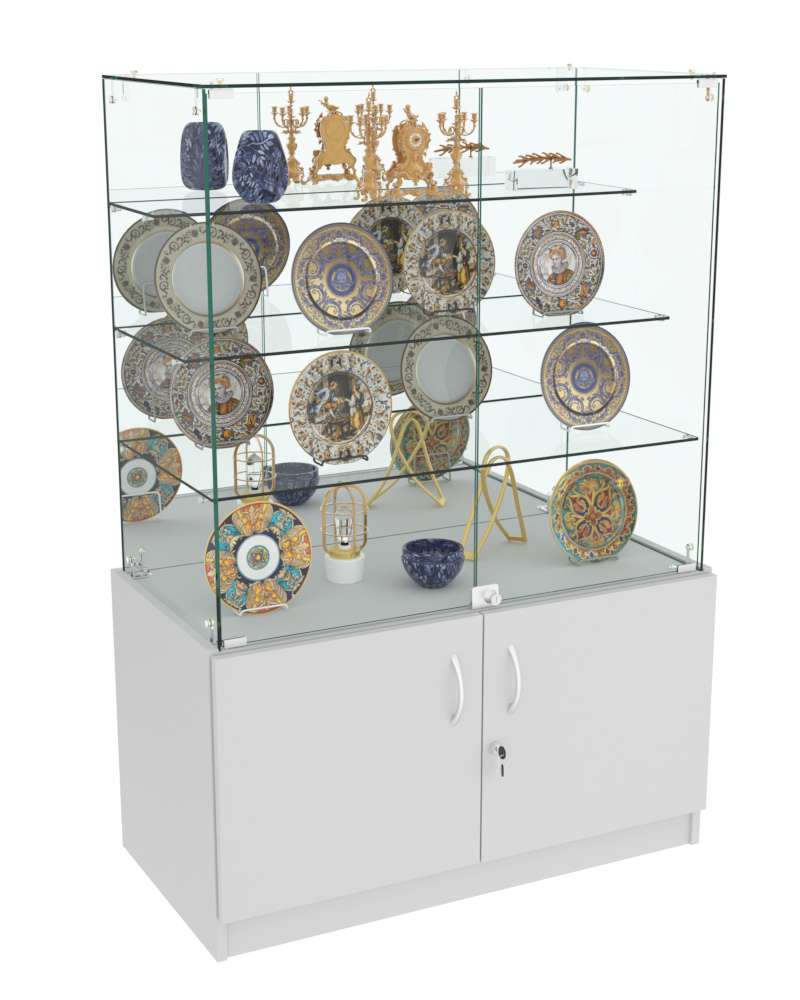 Торговый выставочный прилавок Зеркало №301 (закрытый) Серый