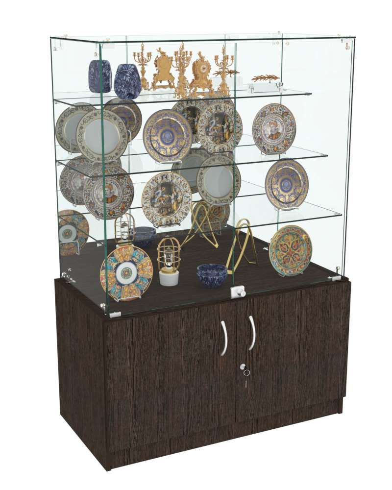 Торговый выставочный прилавок Зеркало №301 (закрытый) Дуб Венге