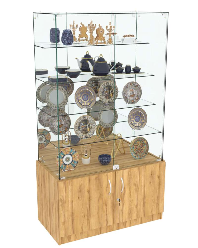 Торговый высокий прилавок Зеркало №304 (закрытый) Дуб Золотистый