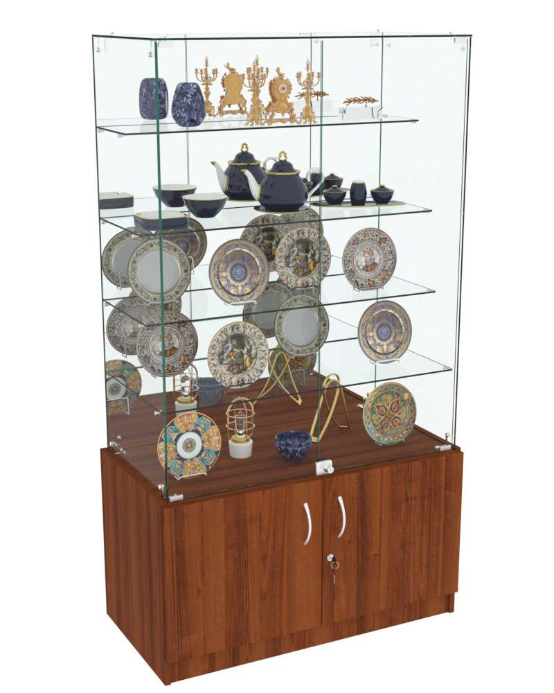 Торговый высокий прилавок Зеркало №304 (закрытый) Орех