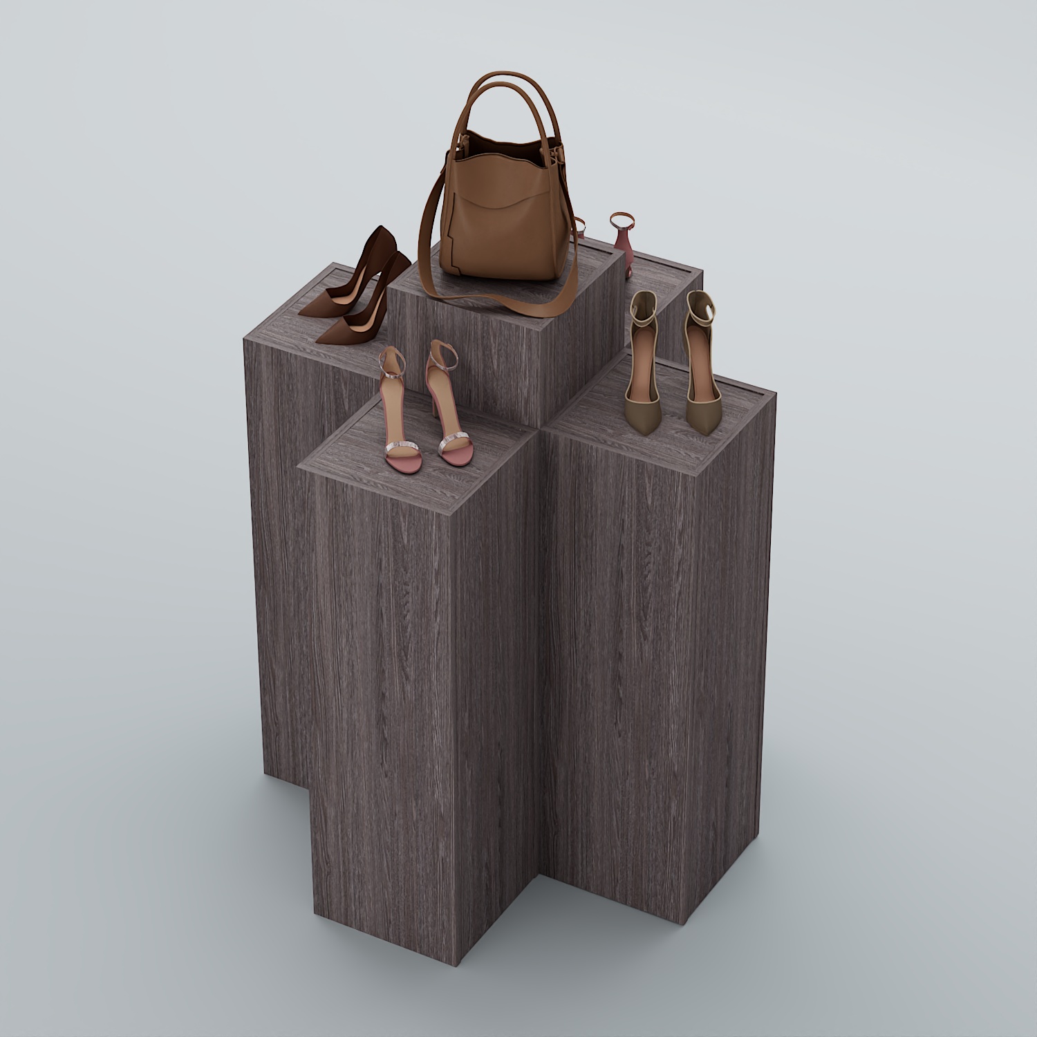 Демо-стенд Ступени-Крест №1 Ясень Анкор темный