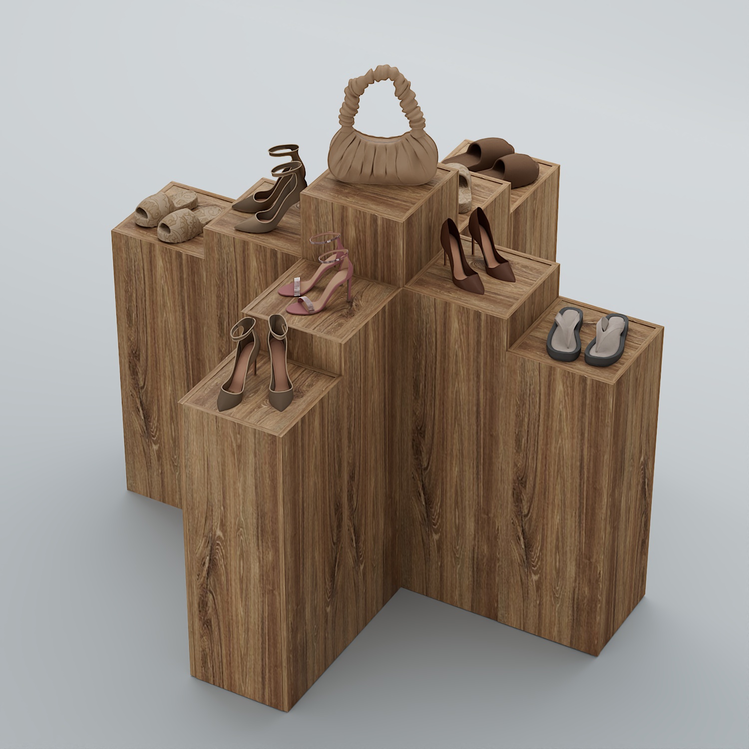 Демо-стенд Ступени-Крест №2 Дуб Канзас коричневый