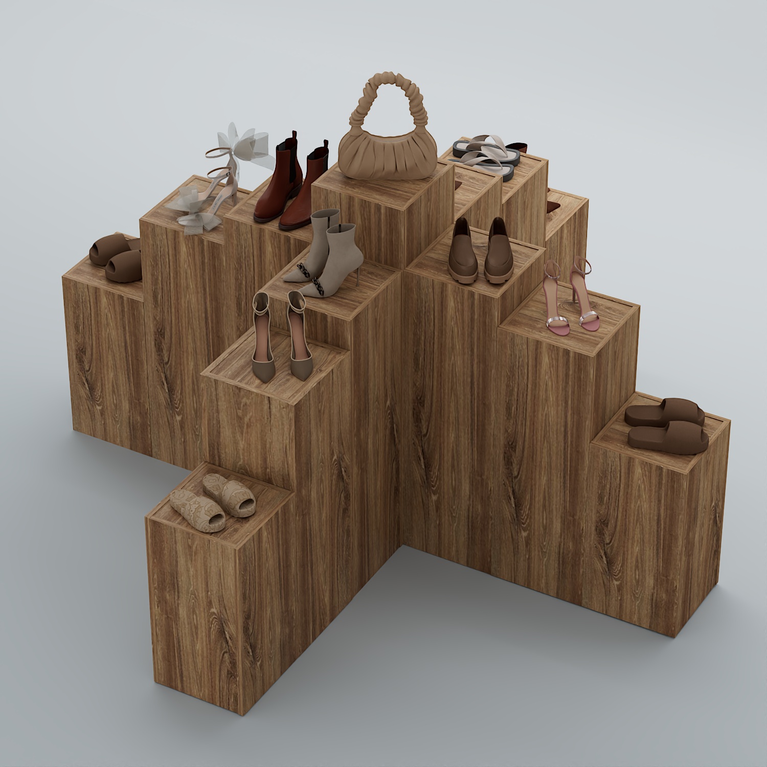 Демо-стенд Ступени-Крест №3 Дуб Канзас коричневый