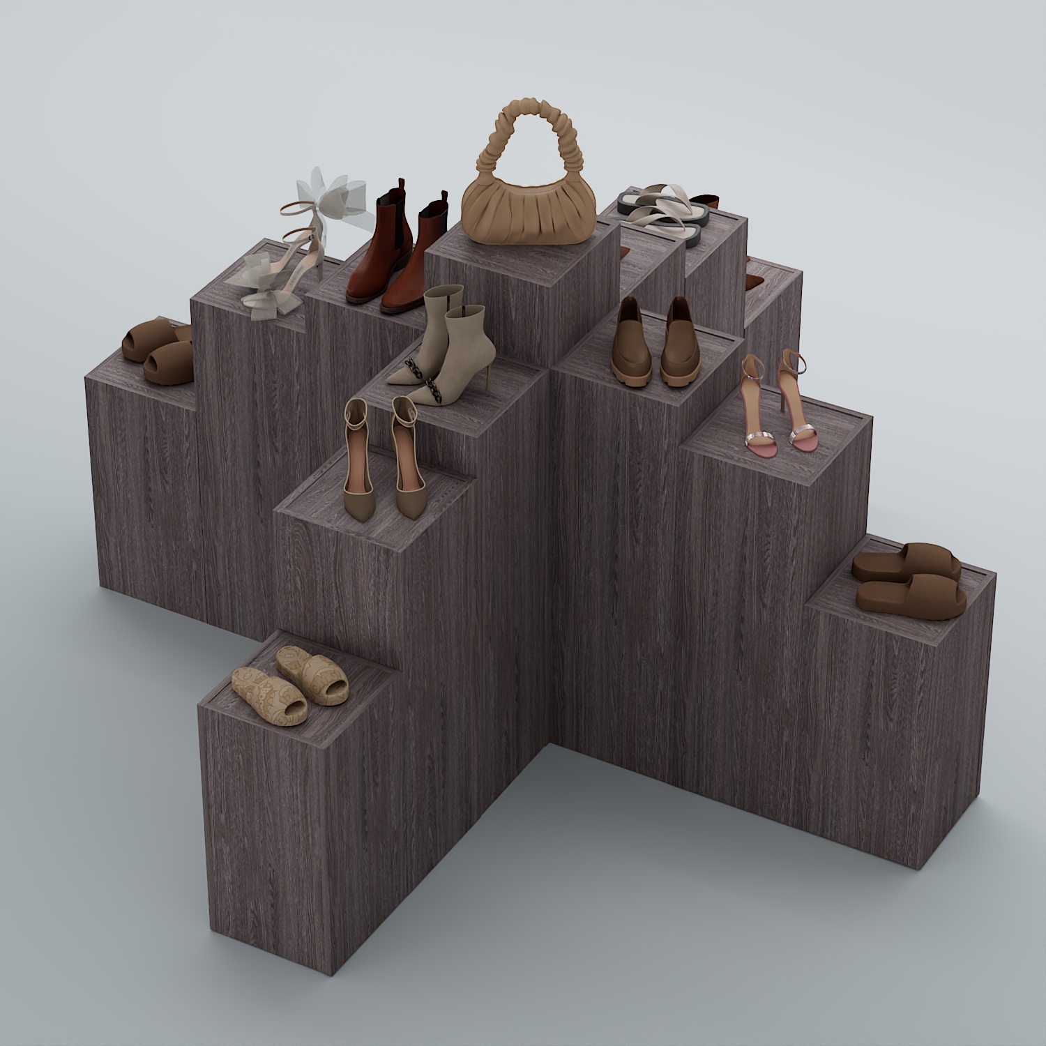 Демо-стенд Ступени-Крест №3 Ясень Анкор темный