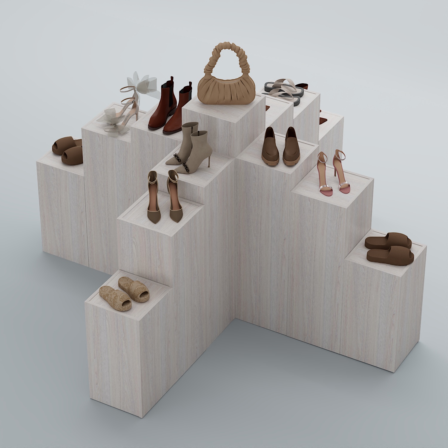 Демо-стенд Ступени-Крест №3 Ясень Анкор светлый