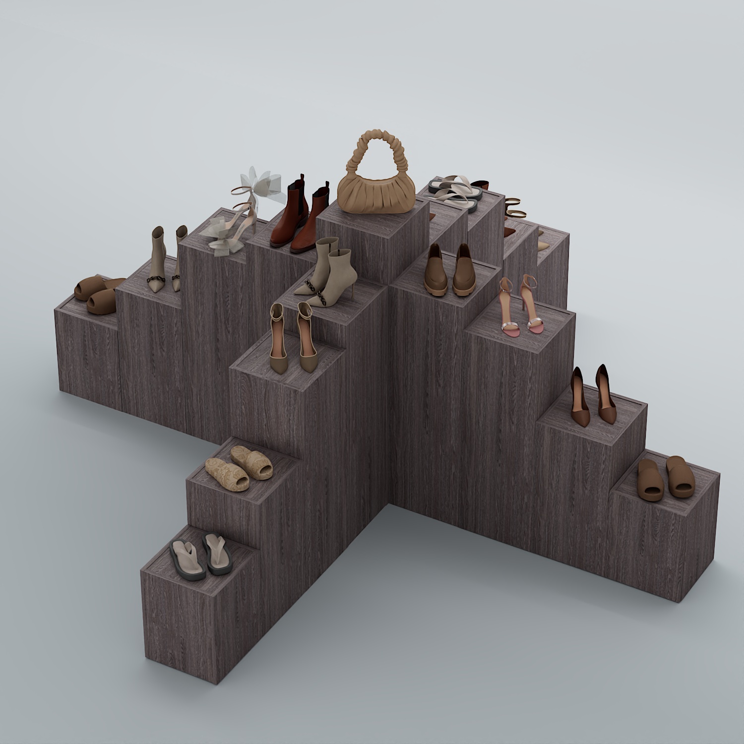 Демо-стенд Ступени-Крест №4 Ясень Анкор темный