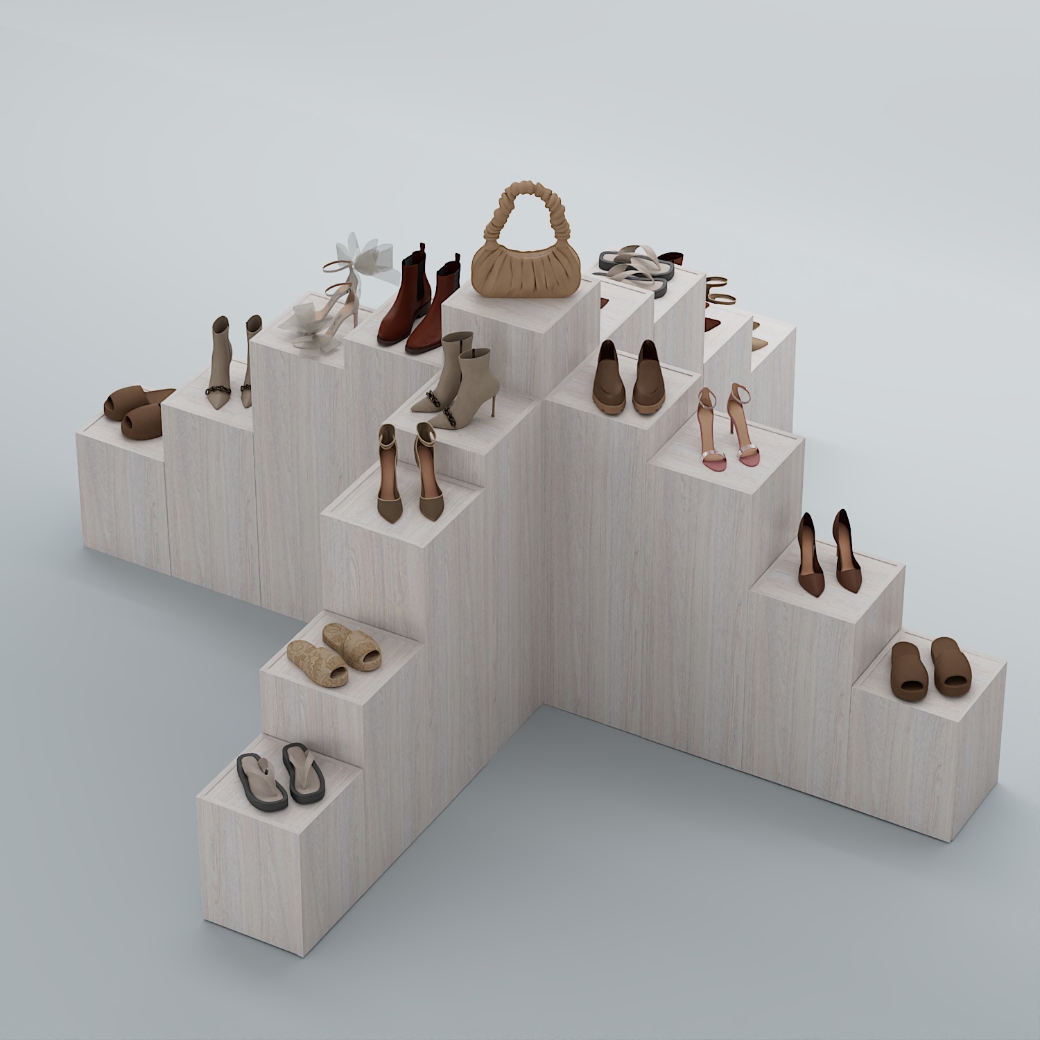 Демо-стенд Ступени-Крест №4 Ясень Анкор светлый