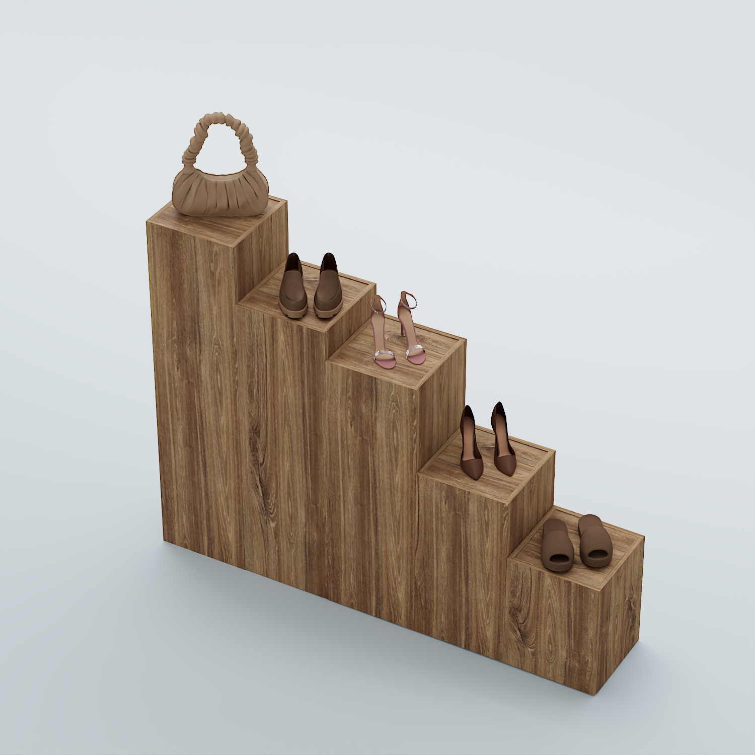 Демо-стенд Ступени-Лестница №4 Дуб Канзас коричневый