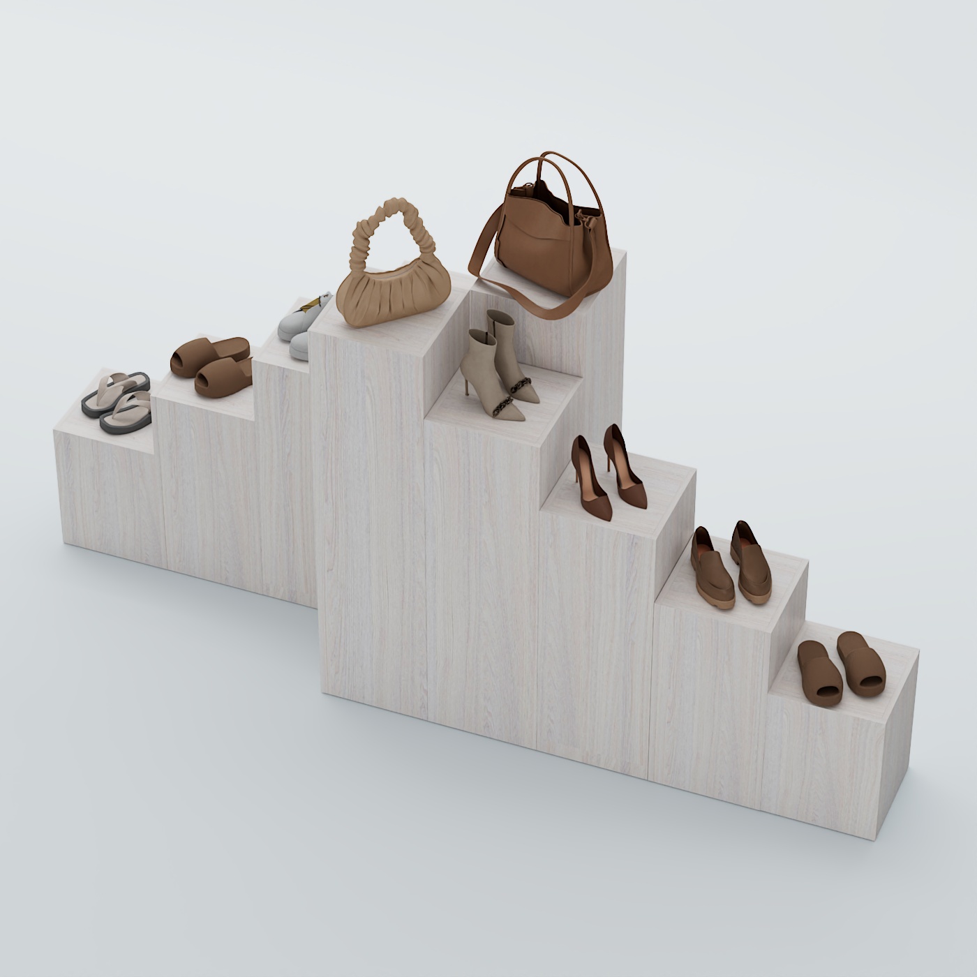 Демо-стенд Ступени-Пересечение №4 Ясень Анкор светлый