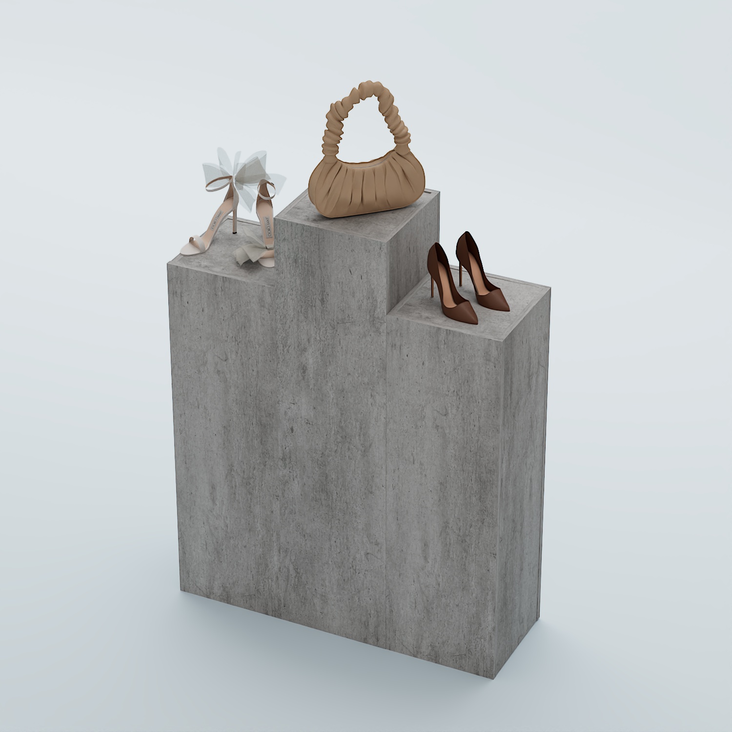 Демо-стенд Ступени-Пирамида №1 Бетон Чикаго светло-серый F186 ST9