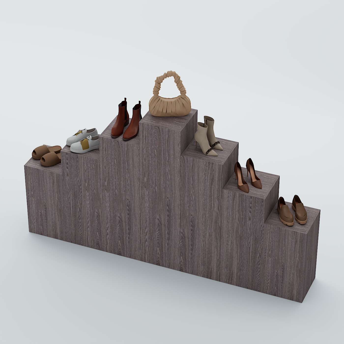 Демо-стенд Ступени-Пирамида №3 Ясень Анкор темный