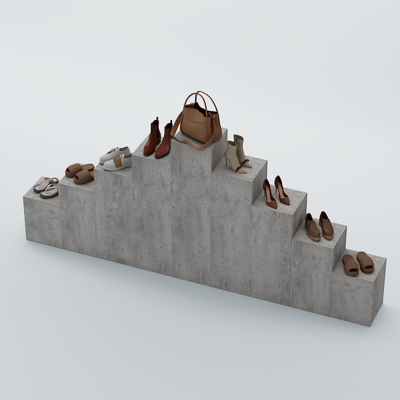 Демо-стенд Ступени-Пирамида №4 Бетон Чикаго светло-серый F186 ST9