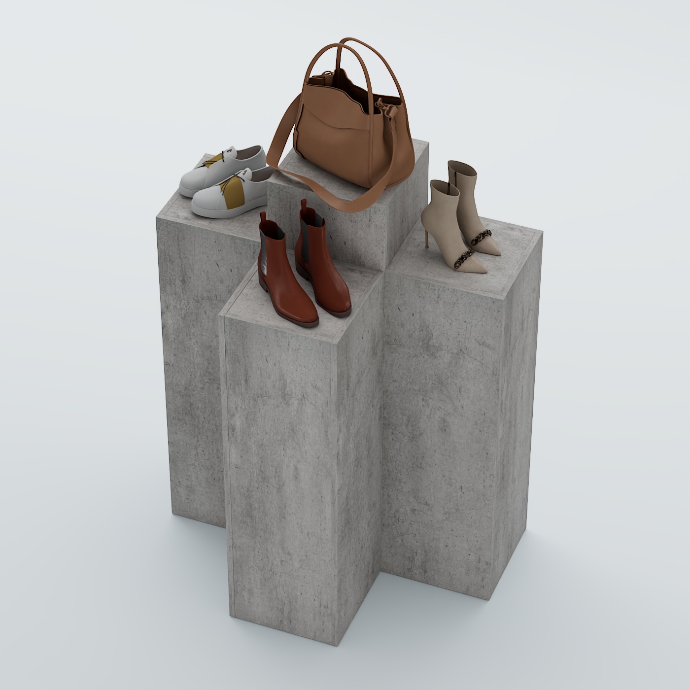 Демо-стенд Ступени Т-обр №1 Бетон Чикаго светло-серый F186 ST9