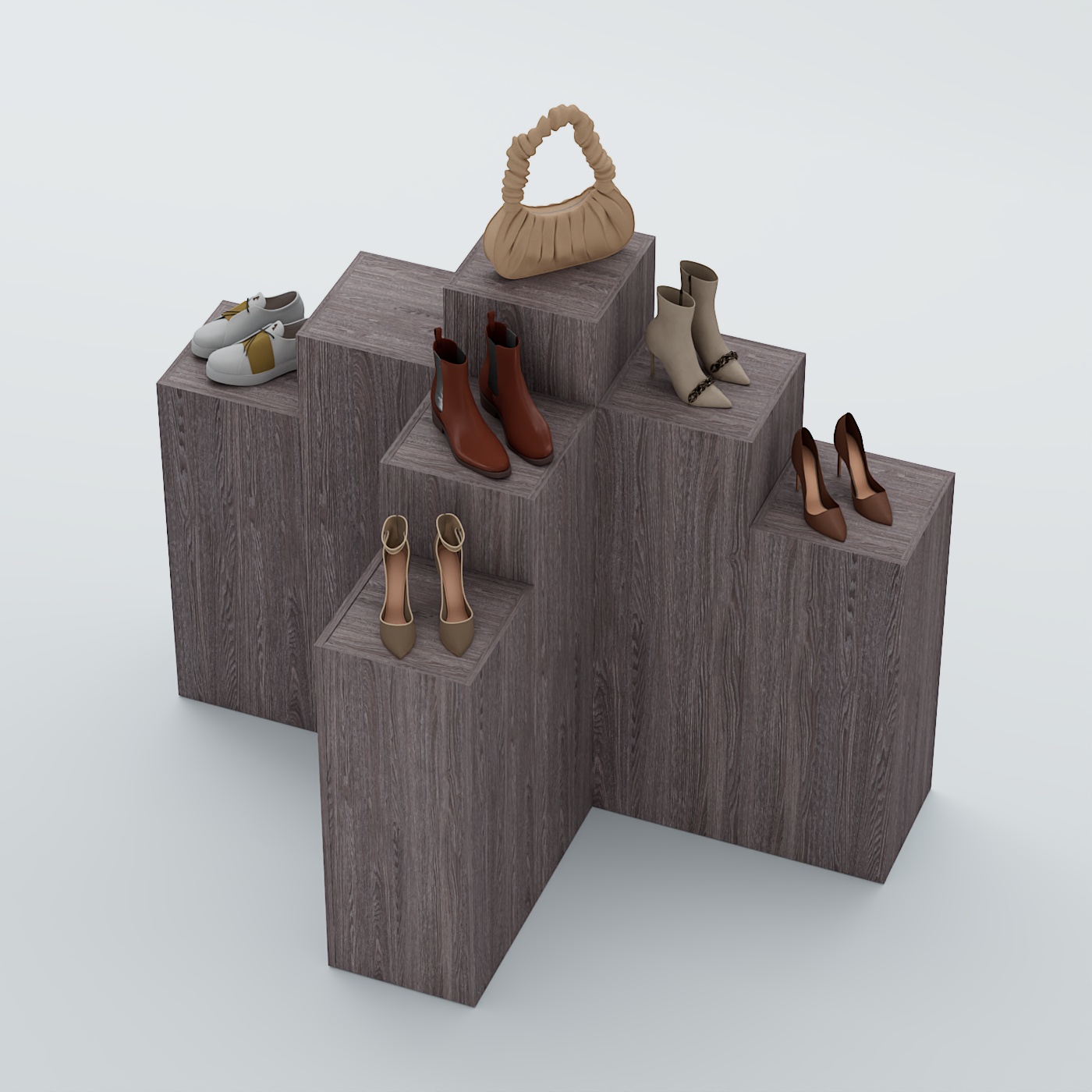 Демо-стенд Ступени Т-обр №2 Ясень Анкор темный