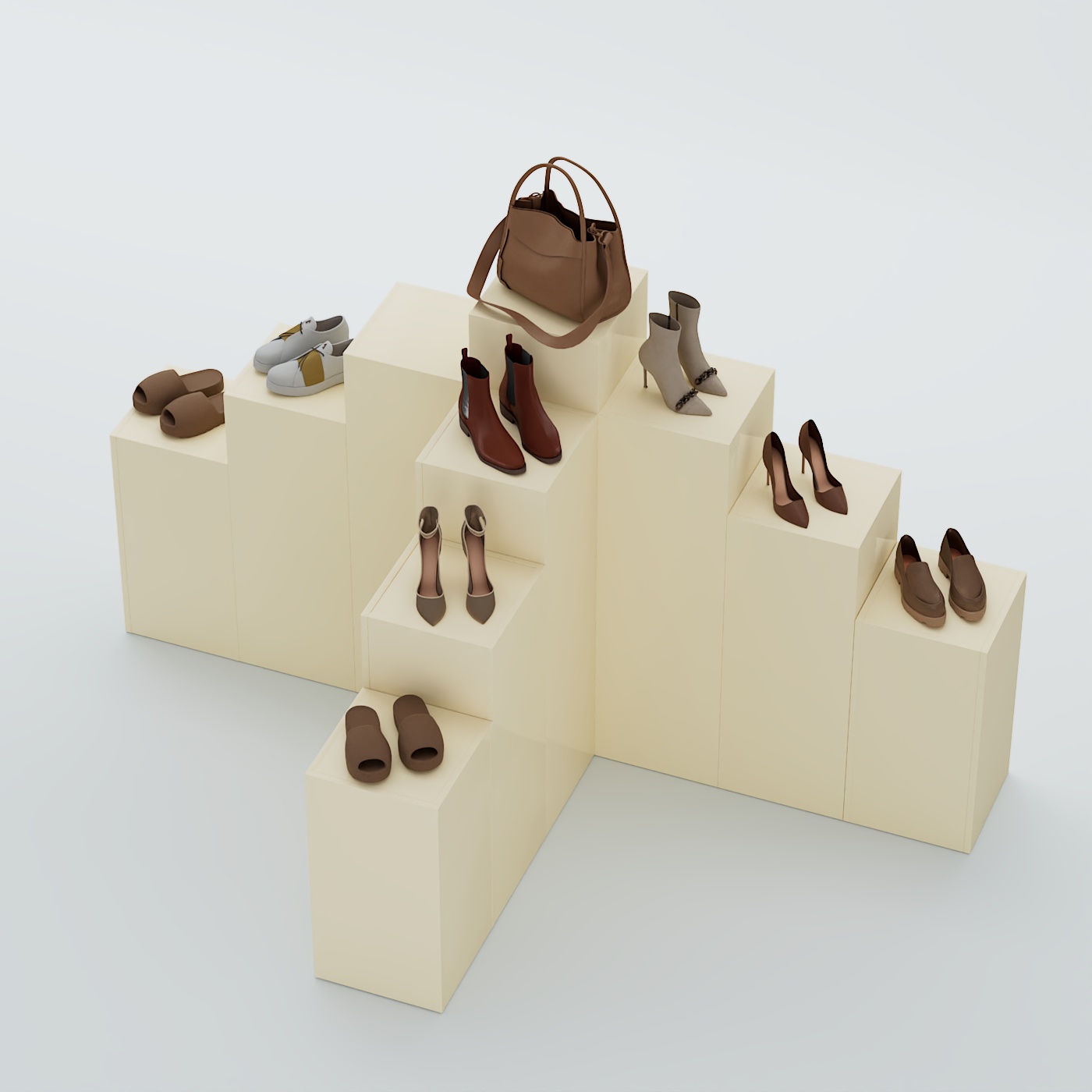 Демо-стенд Ступени Т-обр №3 Крем Вайс