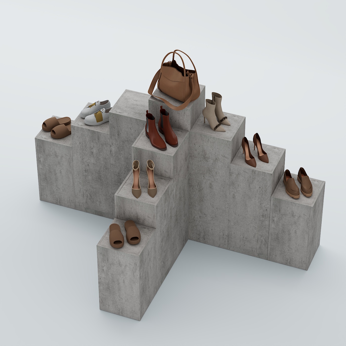 Демо-стенд Ступени Т-обр №3 Бетон Чикаго светло-серый F186 ST9