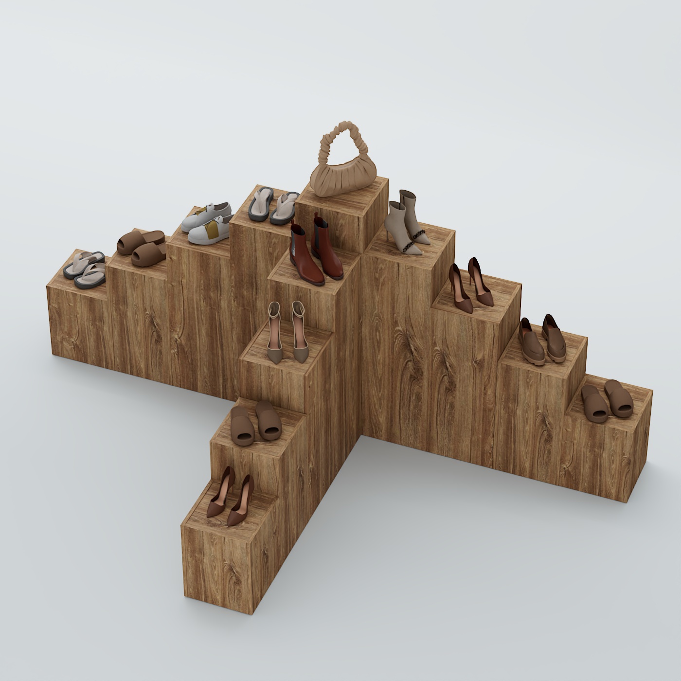 Демо-стенд Ступени Т-обр №4 Дуб Канзас коричневый