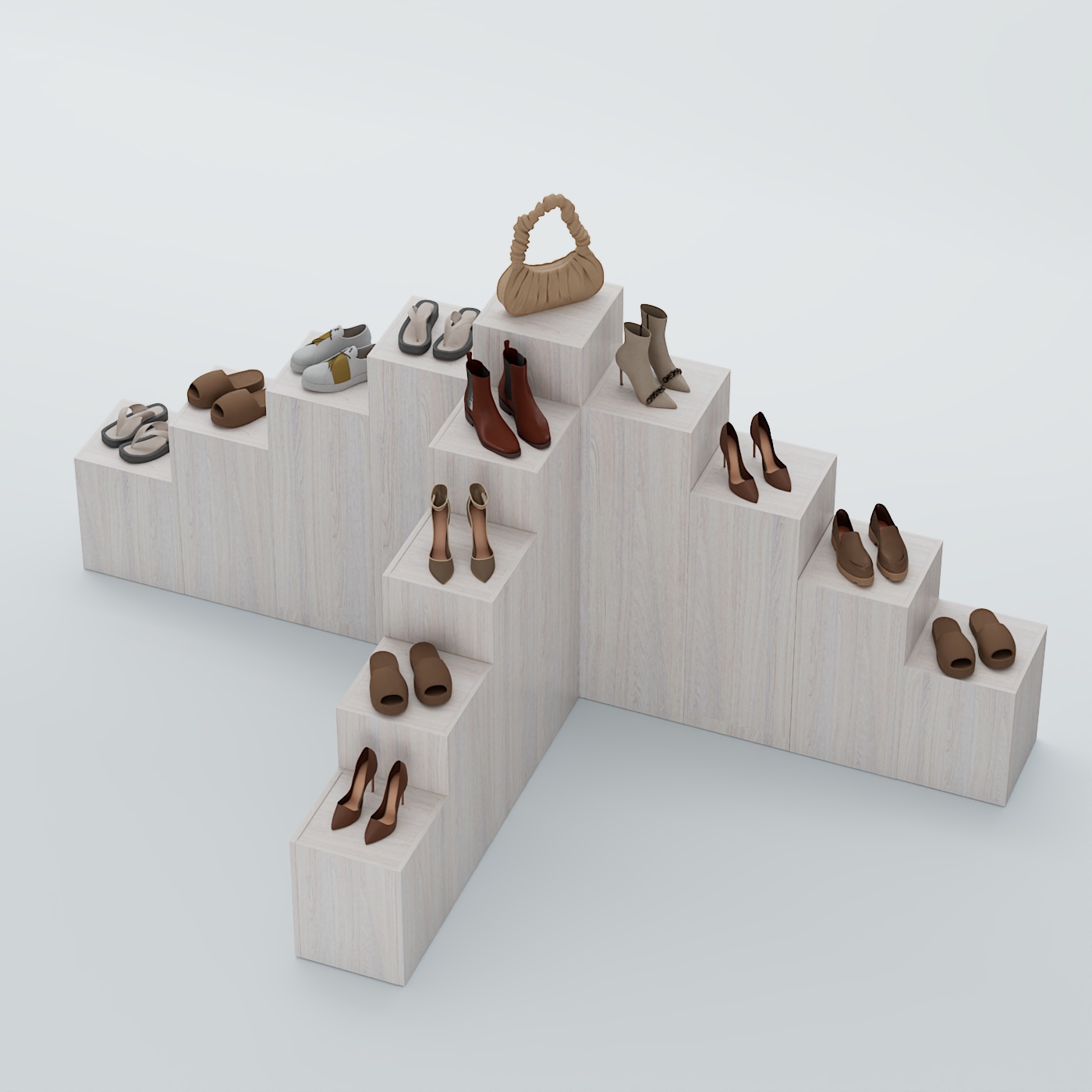 Демо-стенд Ступени Т-обр №4 Ясень Анкор светлый