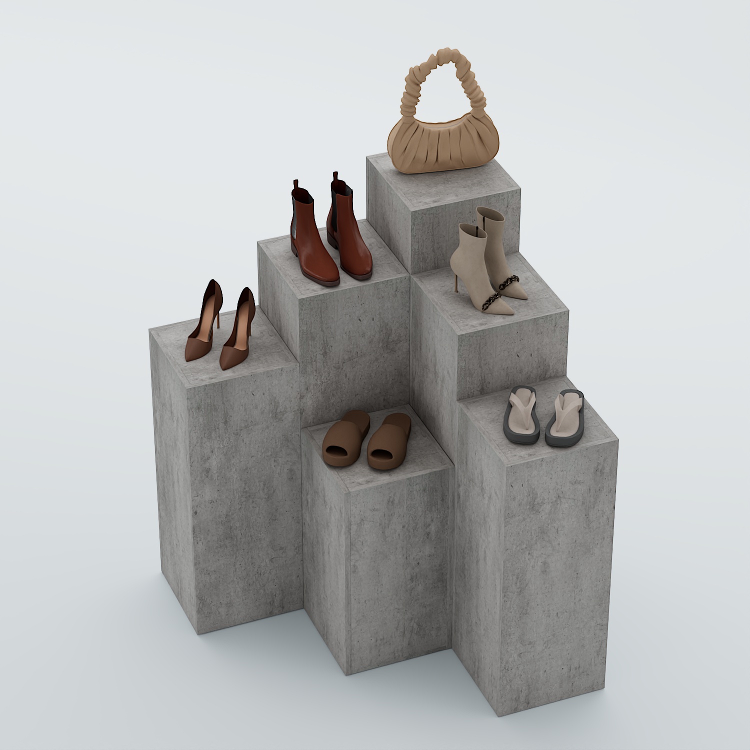 Демо-стенд Ступени-Шаг №3 Бетон Чикаго светло-серый F186 ST9