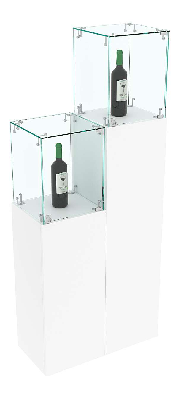 Комплект Демо-стендов со стеклом Льдинка-Лестница №1 Белый