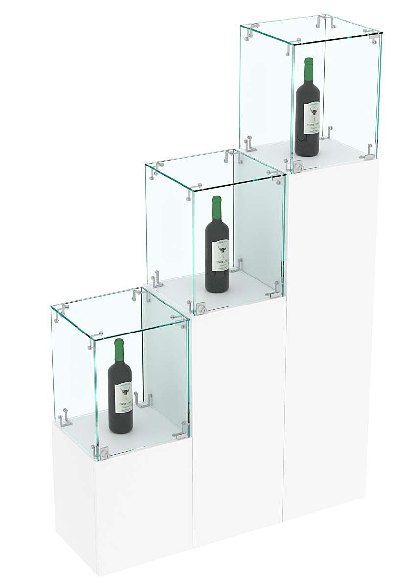 Комплект Демо-стендов со стеклом Льдинка-Лестница №2 Белый