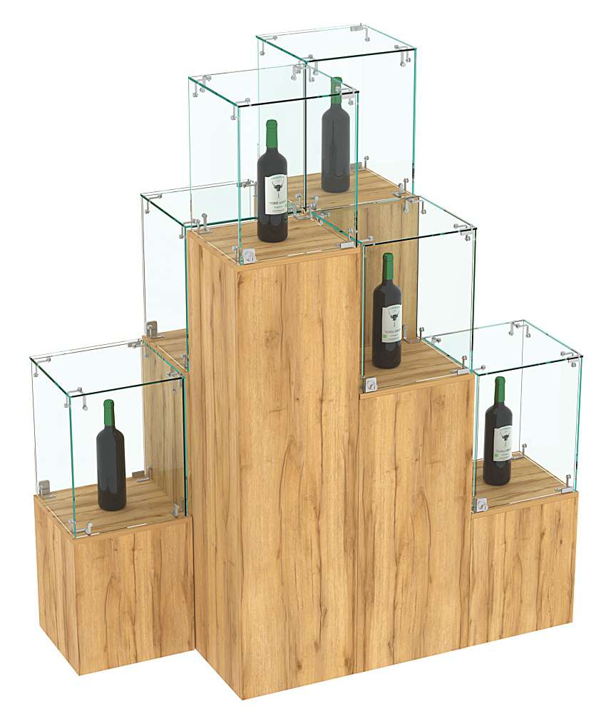 Комплект Демо-стендов со стеклом Льдинка-Пересечение №2 Дуб Золотистый