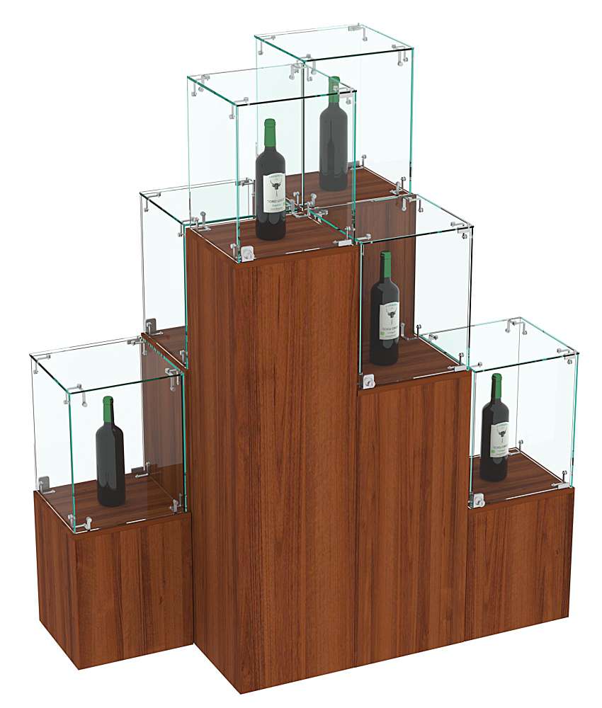 Комплект Демо-стендов со стеклом Льдинка-Пересечение №2 Орех