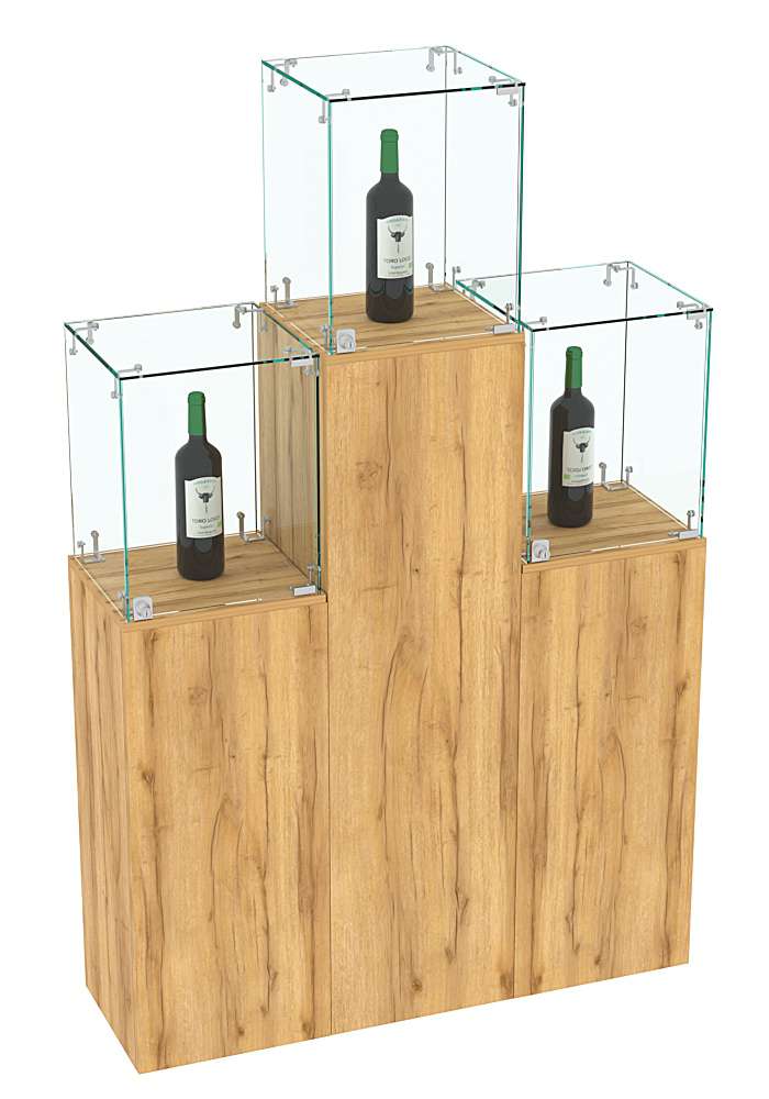 Комплект Демо-стендов со стеклом Льдинка-Пирамида №1 Дуб Золотистый