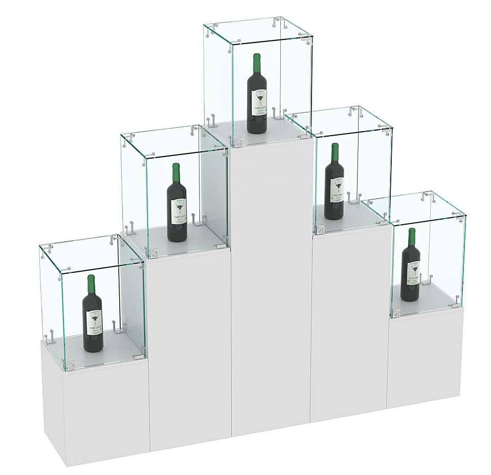 Комплект Демо-стендов со стеклом Льдинка-Пирамида №2 Серый