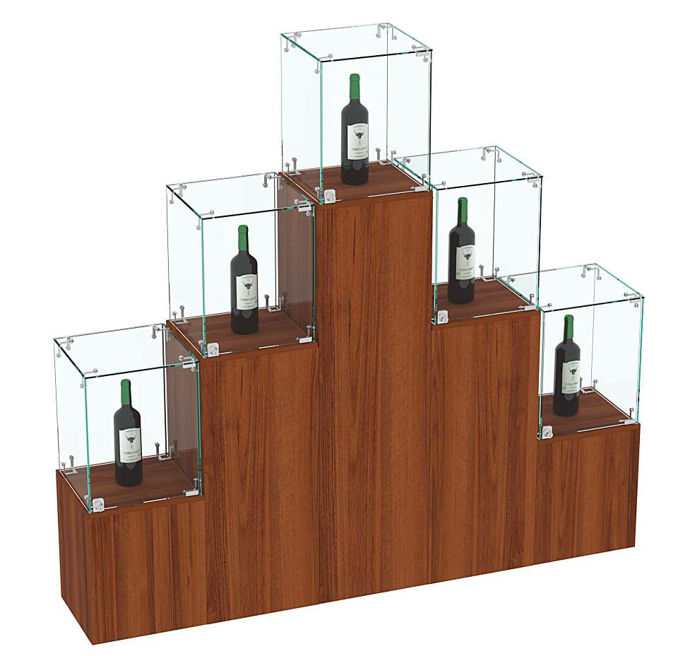 Комплект Демо-стендов со стеклом Льдинка-Пирамида №2 Орех