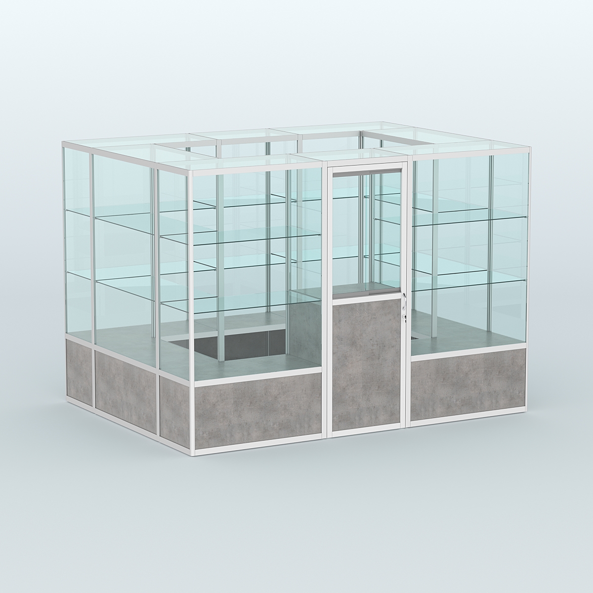 Павильон из профиля островной №1б Бетон Чикаго светло-серый F186 ST9