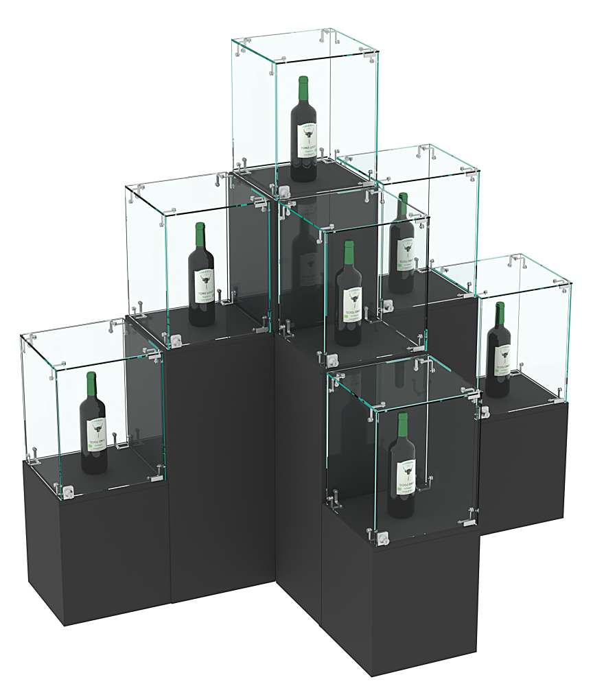 Комплект Демо-стендов со стеклом Льдинка-Т-обр №2 Черный