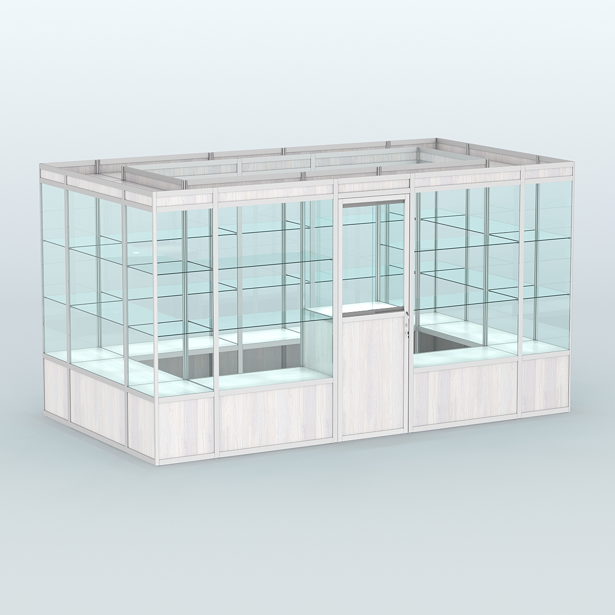 Павильон из профиля островной №2а Ясень Анкор светлый