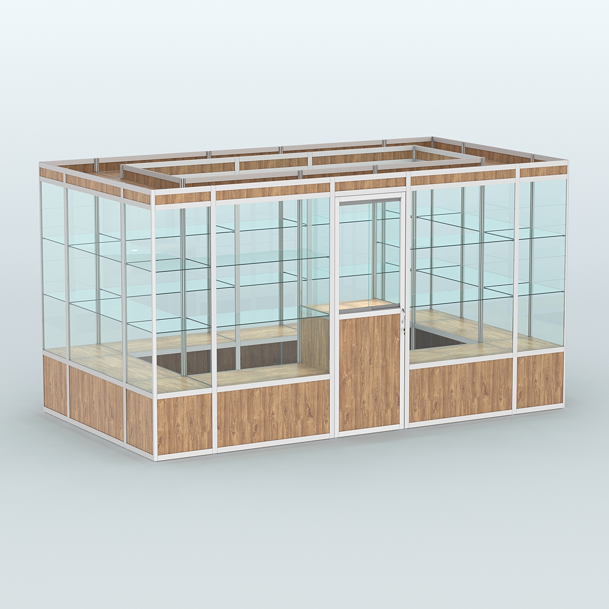 Павильон из профиля островной №2а Дуб Канзас коричневый